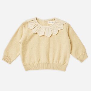 Pre-Owned Quincy Mae Petal Knit Sweater Lemon
